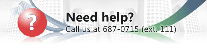 Need help? Call us at 687-0715 (ext. 111)